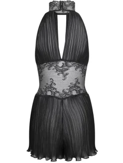 Alle Negligés^Cadolle Lingerie Kleid Combishort Mozart Plissee schwarz von Schwarz mit Spitze