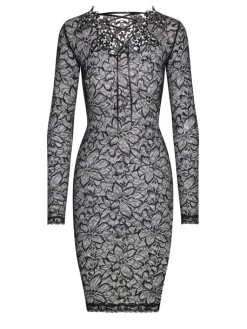 Alle Negligés^Cadolle Lingerie Kleid OPERA CARMEN Spitze schwarz von schwarz mit Spitze