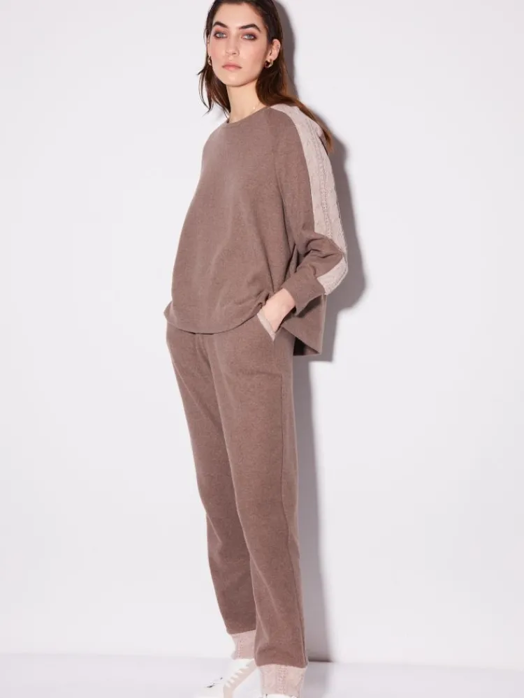 Lounge-Wear^Chiara Fiorini Lounge Set NOCCIOLA mit Strickeinsatz von Nougat
