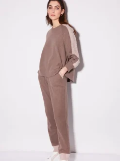 Lounge-Wear^Chiara Fiorini Lounge Set NOCCIOLA mit Strickeinsatz von Nougat