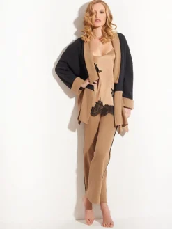 Lounge-Wear|Hausmantel (Warm)^Chiara Fiorini Lounge-Hose KUSCHEL COTTON von anthrazit-grau oder zimt-beige