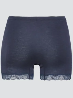 Wolle-Seide Slip|Alle Slips^comazo | earth Merino Seide Panty 2703 mit Spitze in dunkelblau oder beige comazo|earth camel beige oder dunkelblau