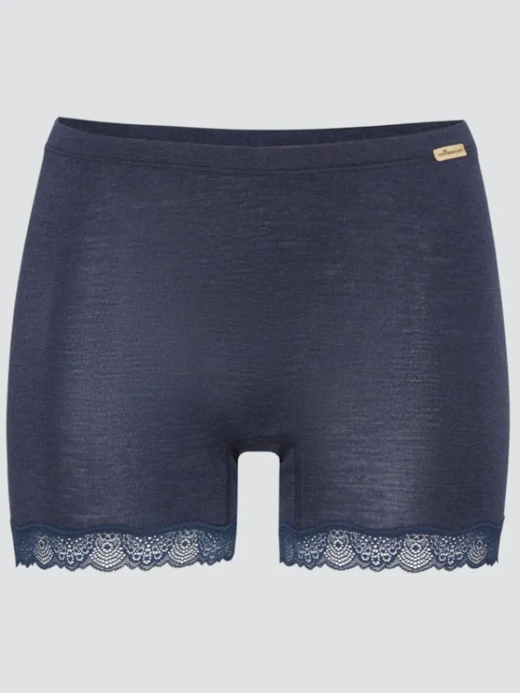 Wolle-Seide Slip|Alle Slips^comazo | earth Merino Seide Panty 2703 mit Spitze in dunkelblau oder beige comazo|earth camel beige oder dunkelblau