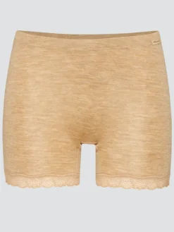 Wolle-Seide Slip|Alle Slips^comazo | earth Merino Seide Panty 2703 mit Spitze in dunkelblau oder beige comazo|earth camel beige oder dunkelblau