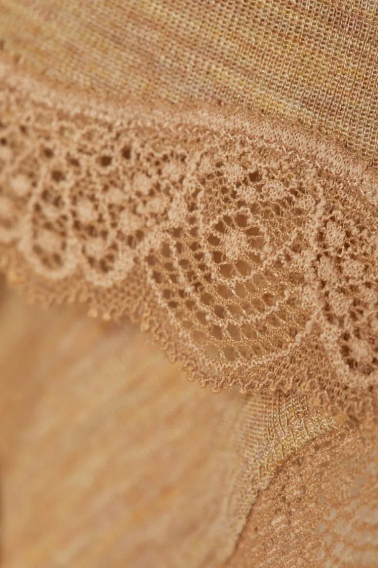 Wolle-Seide Slip|Alle Slips^comazo | earth Merino Seide Panty 2703 mit Spitze in dunkelblau oder beige comazo|earth camel beige oder dunkelblau