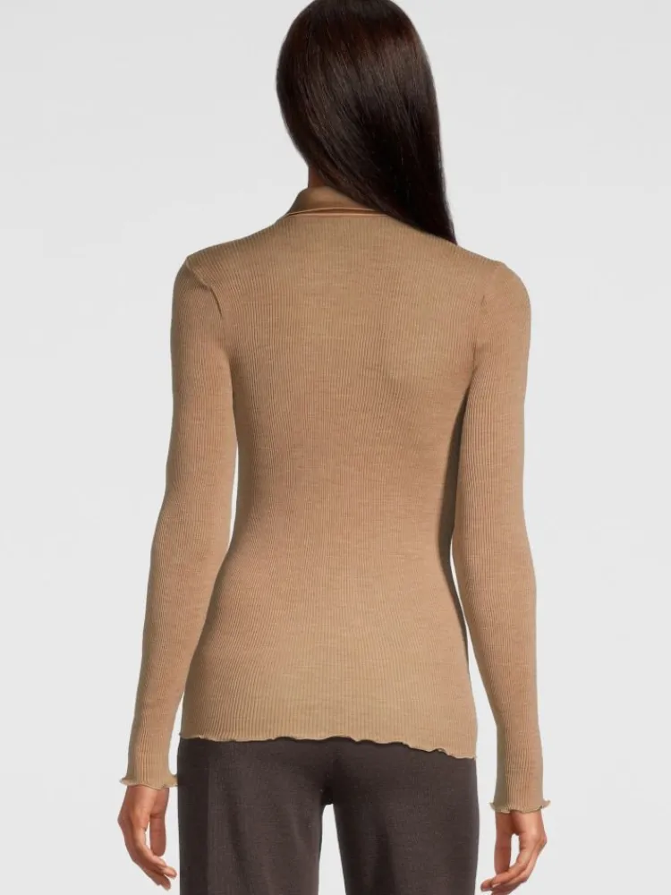 Wolle-Seide Shirts|Strickjacken & -Mäntel^Oscalito Merino Wolle-Seide CARDIGAN gerippt paprika-orange von paprika rost orange