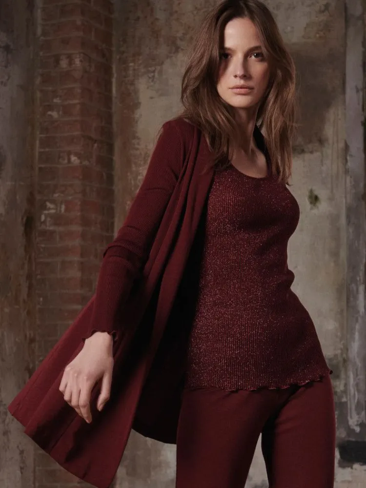 Lounge-Wear|Strickjacken & -Mäntel^Oscalito Merino Wolle-Seide CARDIGAN Strickjacke von