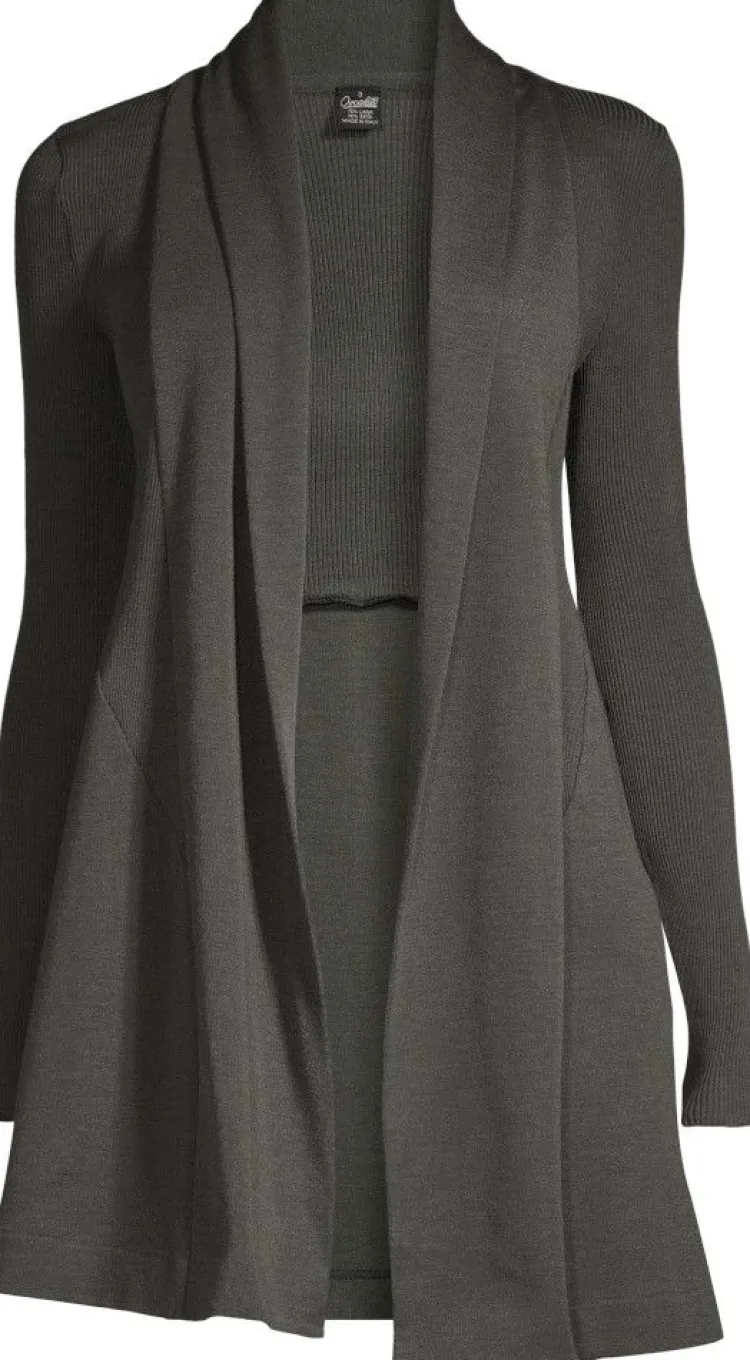 Lounge-Wear|Strickjacken & -Mäntel^Oscalito Merino Wolle-Seide CARDIGAN Strickjacke von