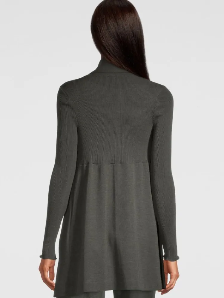 Lounge-Wear|Strickjacken & -Mäntel^Oscalito Merino Wolle-Seide CARDIGAN Strickjacke von