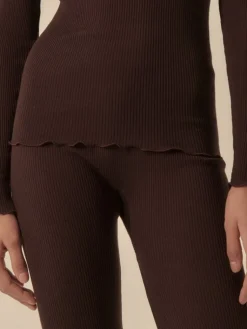 Lounge-Wear|Leggings^Oscalito Merino Wolle-Seide Leggings gerippt von