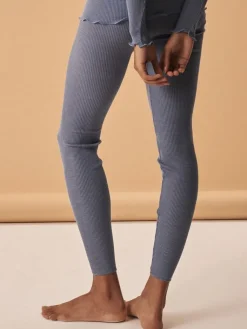Lounge-Wear|Leggings^Oscalito Merino Wolle-Seide Leggings gerippt von