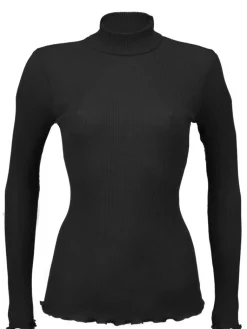 Wolle-Seide Shirts|Mit Rollkragen^Artimaglia Merino-Seide ROLLKRAGEN SHIRT gerippt uni