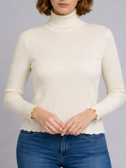 Wolle-Seide Shirts|Mit Rollkragen^Artimaglia Merino-Seide ROLLKRAGEN SHIRT gerippt uni