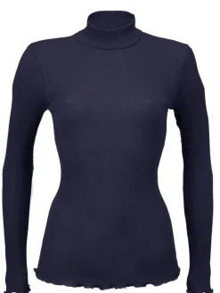 Wolle-Seide Shirts|Mit Rollkragen^Artimaglia Merino-Seide ROLLKRAGEN SHIRT gerippt uni