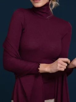 Wolle-Seide Shirts|Mit Rollkragen^Artimaglia Merino-Seide ROLLKRAGEN SHIRT gerippt von