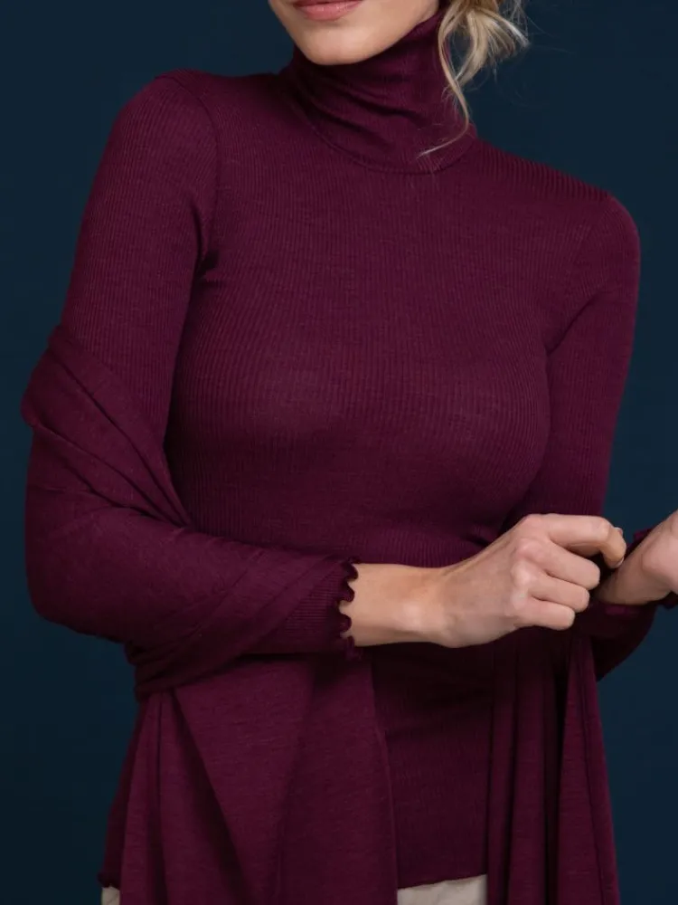Wolle-Seide Shirts|Mit Rollkragen^Artimaglia Merino-Seide ROLLKRAGEN SHIRT gerippt von