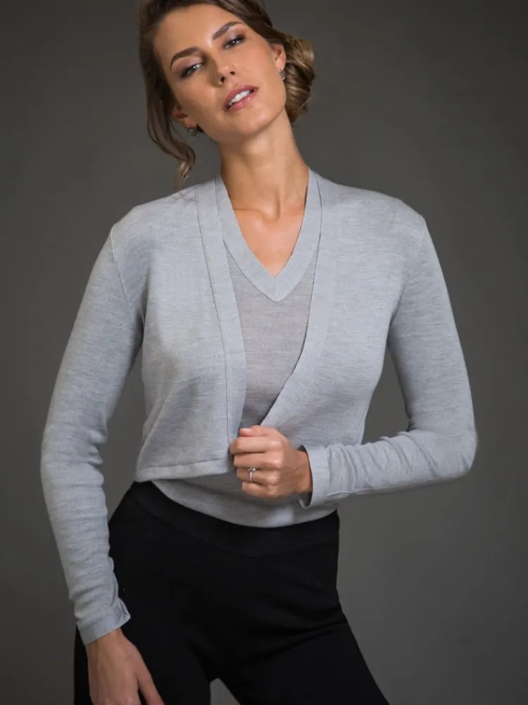 Strickjacken & -Mäntel|Lounge-Wear^Artimaglia Merinowolle-Seide BOLERO Jäckchen von