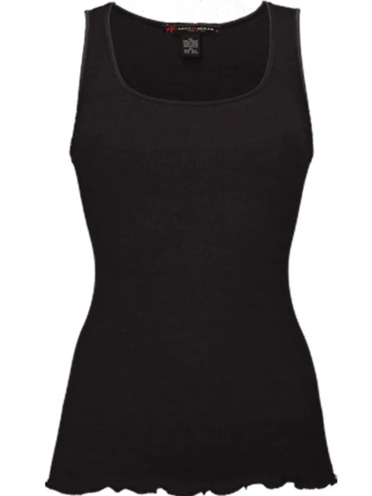 Wolle-Seide Tops|Camisole (Breite Träger)^Artimaglia Merinowolle-Seide CAMISOLE TOP gerippt von