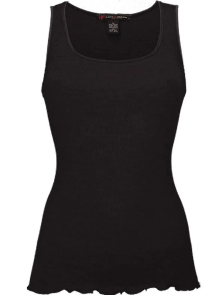 Wolle-Seide Tops|Camisole (Breite Träger)^Artimaglia Merinowolle-Seide CAMISOLE TOP gerippt von