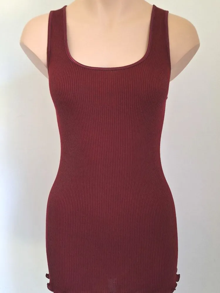 Wolle-Seide Tops|Camisole (Breite Träger)^Artimaglia Merinowolle-Seide CAMISOLE TOP gerippt von