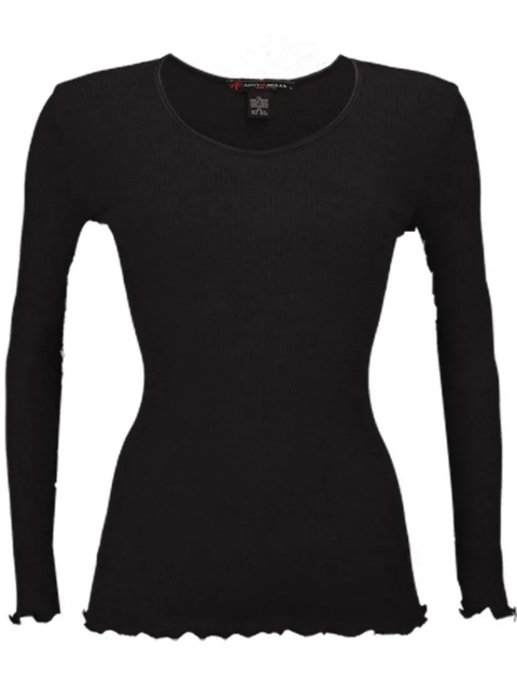 Wolle-Seide Shirts|Langarm^Artimaglia Merinowolle-Seide LANGARM SHIRT gerippt von