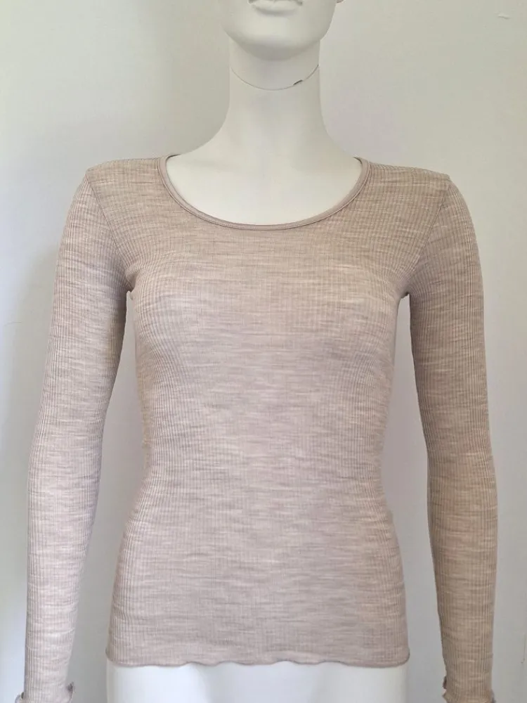 Wolle-Seide Shirts|Langarm^Artimaglia Merinowolle-Seide LANGARM SHIRT gerippt von