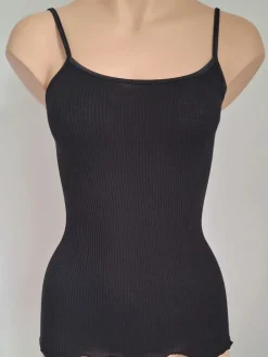 Wolle-Seide Tops|Spaghettiträger Tops^Artimaglia Merinowolle-Seide SPAGHETTI-TOP gerippt von