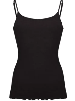 Wolle-Seide Tops|Spaghettiträger Tops^Artimaglia Merinowolle-Seide SPAGHETTI-TOP gerippt von