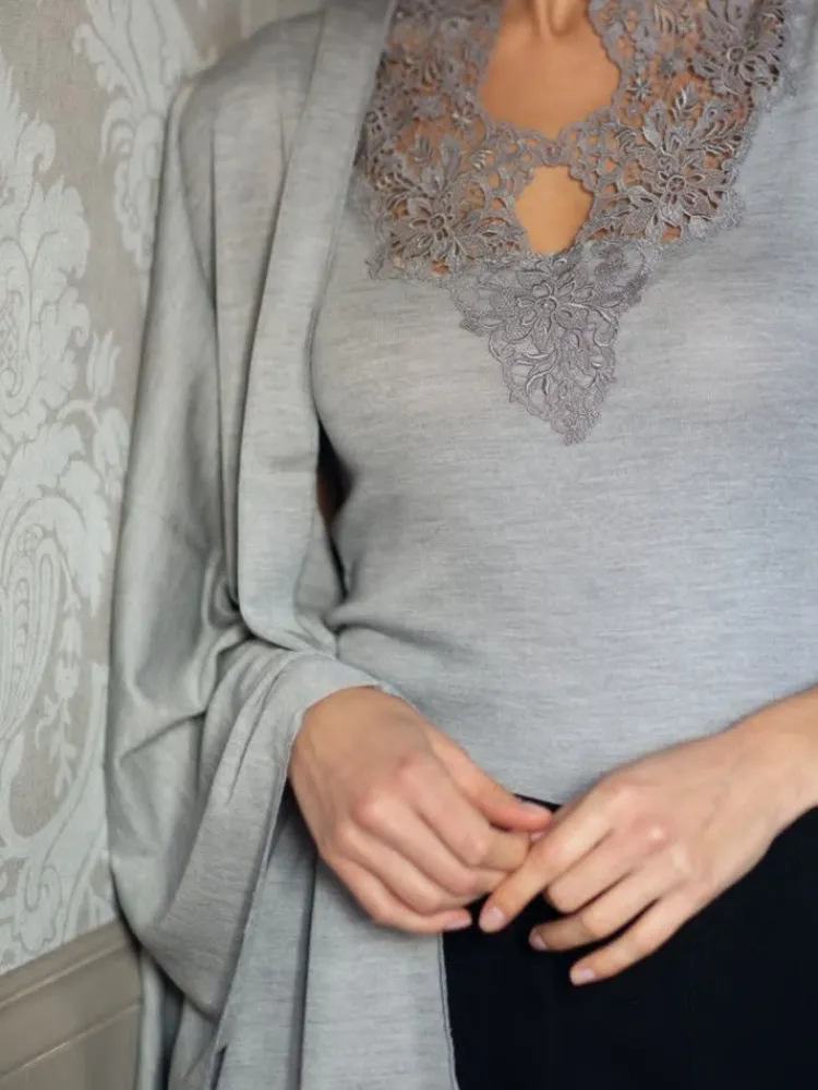 Lounge-Wear|Tücher^Artimaglia Merinowolle-Seide STOLA Schultertuch von