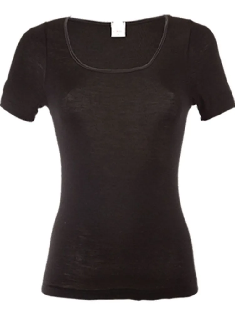 Wolle-Seide Tops|T-Shirt^Artimaglia Merinowolle-Seide T-SHIRT glatt von