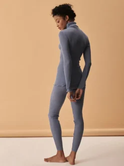 Wolle-Seide Shirts|Mit Rollkragen^Oscalito Merinowolle-Seide TURTLENECK SHIRT gerippt uni von