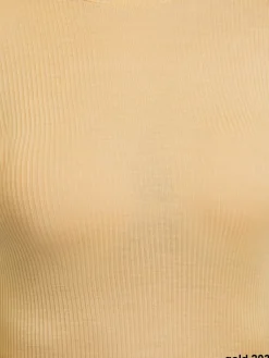 Camisole (Breite Träger)|Wolle-Seide Tops^Artimaglia Merinowolle-Seide UNTERHEMD gerippt mit Spitze von