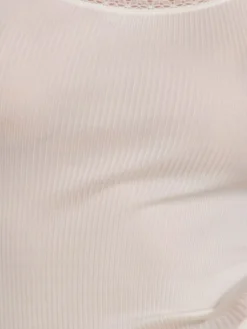 Wolle-Seide Tops|Camisole (Breite Träger)^Artimaglia Merinowolle-Seide UNTERHEMD gerippt mit Spitze von