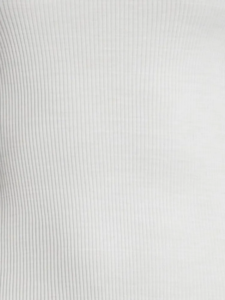 Wolle-Seide Tops|Tops Mit Spitze^Oscalito Merinowolle-Seide Unterhemd gerippt mit Spitze Basic von