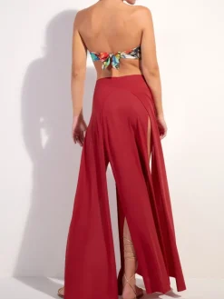 Strandkleider & Sommerkleider|Kaftan, Tunika & Pareo^Pain de Sucre Mikrofaserjersey Strandrock JAX 16 lang von rot oder rubin-rot