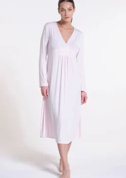 Edle Nachthemden^Verdiani Modal Langarm Nachtkleid ANGEL No. 3 zart-rosé von angel zart rosa