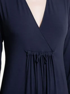 Edle Nachthemden^Verdiani Modal langarm Nachtkleid LAVINIA von dunkelblau