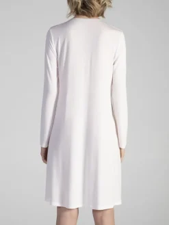 Edle Nachthemden^Verdiani Modal Langarm Nachtkleid SNOW in weiss von cremeweiss