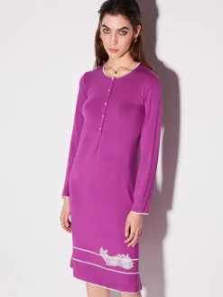 Edle Nachthemden^Chiara Fiorini Modal Nachthemd mit Knopfleiste von