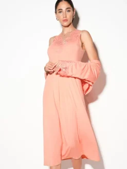 Edle Nachthemden^Chiara Fiorini Modal Nachtkleid FELICIA in von lachsrosa