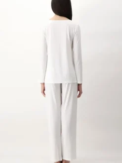 Feine Pyjamas^Luna di Seta Modal Pyjama MACRAMÉ MODAL cremeweiß von cremeweiss