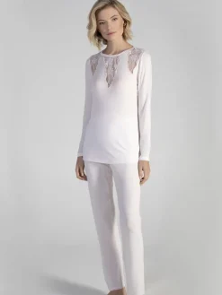 Feine Pyjamas^Verdiani Modal Pyjama SNOW in weiss von cremeweiss
