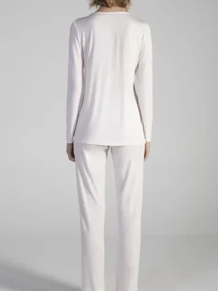 Feine Pyjamas^Verdiani Modal Pyjama SNOW in weiss von cremeweiss