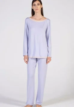 Feine Pyjamas^Verdiani Modal Schlafanzug LAVANDA zart flieder von zartes Flieder mit creme farbenem Tüll