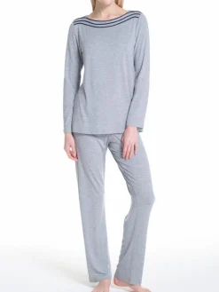 Feine Pyjamas^Verdiani Modal Schlafanzug WKND No. 21 grau von grau mit dunkelblau