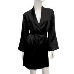 Morgenmantel Kurz|Morgenmantel Aus Satin^Marjolaine Morgenmantel BACCARAT Calais Seide mit Spitze von