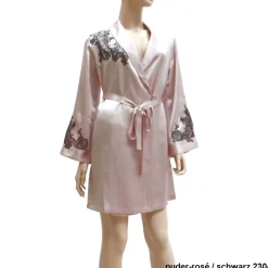 Morgenmantel Kurz|Morgenmantel Aus Satin^Marjolaine Morgenmantel BACCARAT Seide mit Spitze von