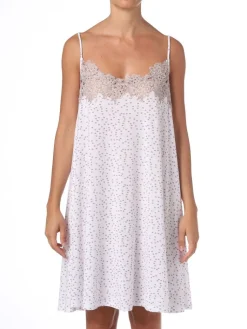 Edle Nachthemden^IMEC Nachthemd CECILIA weiß-taupe mit Modal von weiß mit taupe