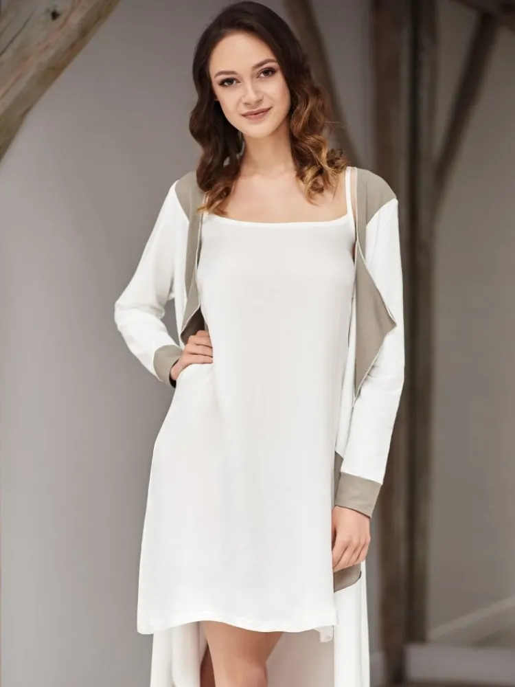 Strandkleider & Sommerkleider|Freizeit- & Reisekleidung^Gattina Nachthemd vegan SVENJA uni aus Cupro von