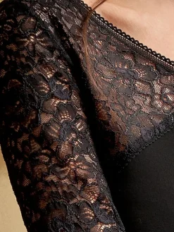 Edle Nachthemden^IMEC Nachtkleid JASMINE aus Modal von schwarz